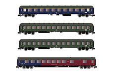 021-HN4359 - N - 4-tlg. Reisezugwagen-Set, Aüm, 2x Büm und ARüm, DB, Ep. IV
